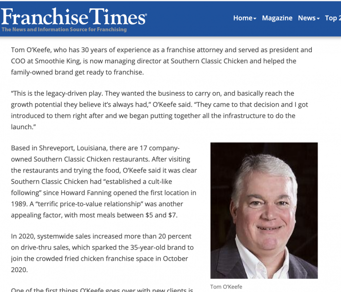 SCC Managing Director featured in Franchise Times